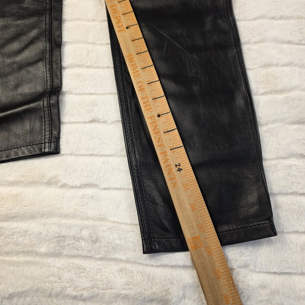 Ralph Lauren Purple Label Lambskin Straight Leather Pants Womens 4 Black $2,990 - Picture 10 of 13